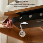 Under Desk Cable Organizer Hole-Free Home Computer Table Bottom Power Cord Plug Storage Rack