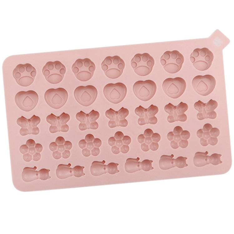 34칸 고양이 나비 꽃 실리콘 몰드 DIY 쿠키 및 캔디 장식 몰드, 34칸 고양이 나비 꽃