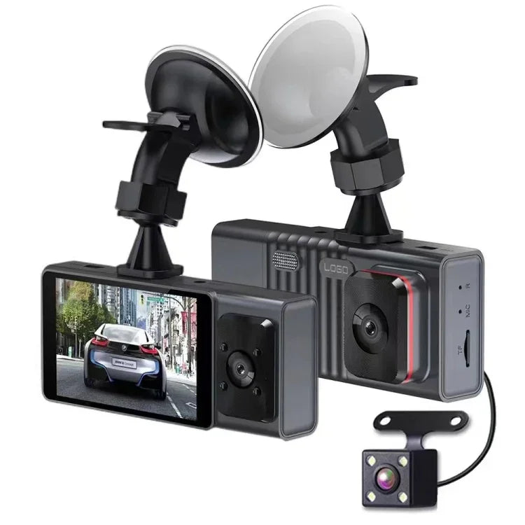3 카메라 렌즈 3인치 IPS 스크린 WiFi 차량 대시캠 1080P 야간 시야 대시 카메라, 32G, 64G
