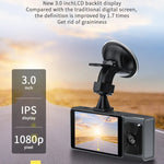 3 카메라 렌즈 3인치 IPS 스크린 WiFi 차량 대시캠 1080P 야간 시야 대시 카메라, 32G, 64G