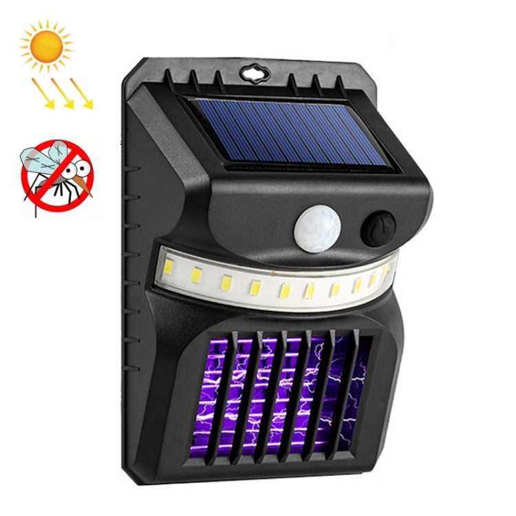 E-SMARTER W792 LED 태양광 벽등 보라색 빛 모기 퇴치 기능 인체 지능 센서 야외 정원 램프, 백색광, 백색광+황색광