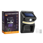 E-SMARTER W792 LED 태양광 벽등 보라색 빛 모기 퇴치 기능 인체 지능 센서 야외 정원 램프, 백색광, 백색광+황색광