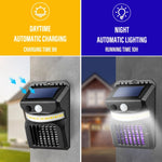 E-SMARTER W792 LED 태양광 벽등 보라색 빛 모기 퇴치 기능 인체 지능 센서 야외 정원 램프, 백색광, 백색광+황색광