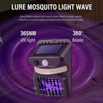 E-SMARTER W792 LED 태양광 벽등 보라색 빛 모기 퇴치 기능 인체 지능 센서 야외 정원 램프, 백색광, 백색광+황색광