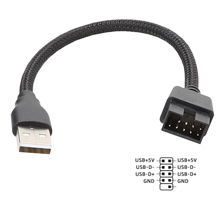 USB-A 수컷에서 9핀 마더보드 내장 RGB 데이터 외부 U 포트 어댑터 케이블, USB-A 수컷에서 9핀