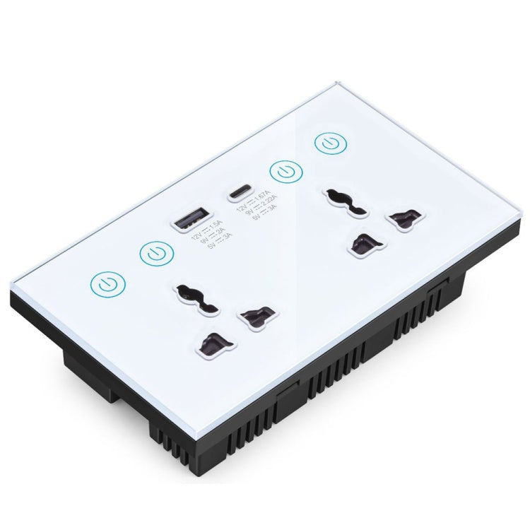 스위치 USB+Type-C 듀얼 포트 원격 제어 소켓이 있는 그래피티 스마트 소켓, 영국 플러그, 와이파이 화이트, 와이파이 블랙, 지그비 화이트, 지그비 블랙