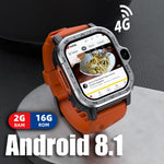 LOKMAT APPLLP 4 MAX 2.02인치 안드로이드 8.1 풀 네트워크 와이파이 카드 블루투스 스마트 워치, 2G+16G(네이비 블루), 2G+16G(실버)