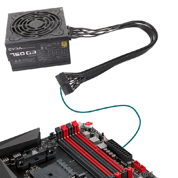 EVGA 10핀 / 18핀에서 24핀 플랫 케이블 모듈 케이블 그래픽 카드 블록 코드용, 60cm EVGA용