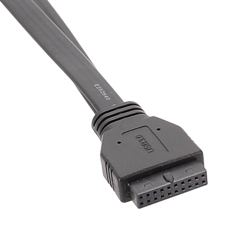 마더보드 USB3.0 패널 케이블 전면 19핀에서 듀얼 포트 A 여성 데이터 플랫 케이블, 30cm, 50cm, 80cm