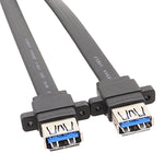 마더보드 USB3.0 패널 케이블 전면 19핀에서 듀얼 포트 A 여성 데이터 플랫 케이블, 30cm, 50cm, 80cm