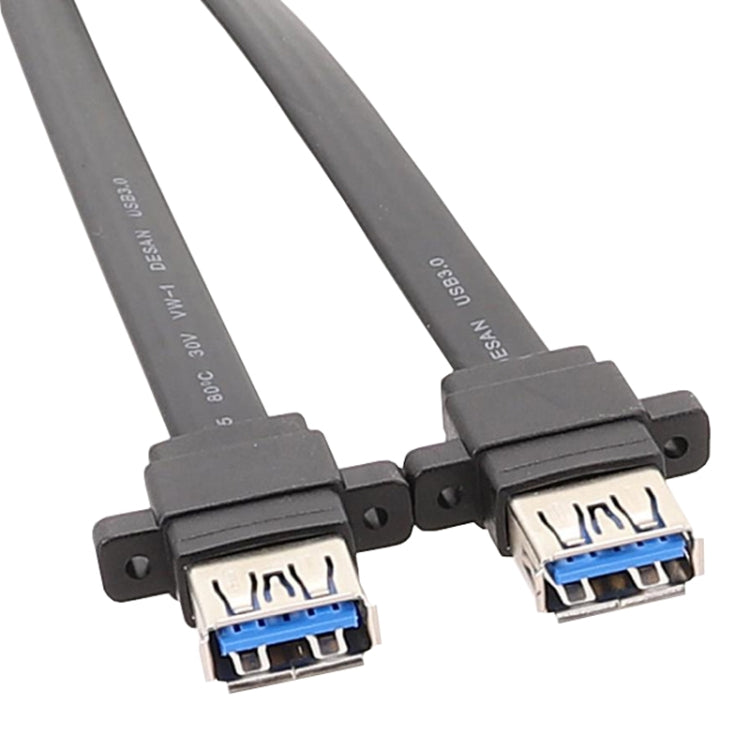 마더보드 USB3.0 패널 케이블 전면 19핀에서 듀얼 포트 A 여성 데이터 플랫 케이블, 30cm, 50cm, 80cm