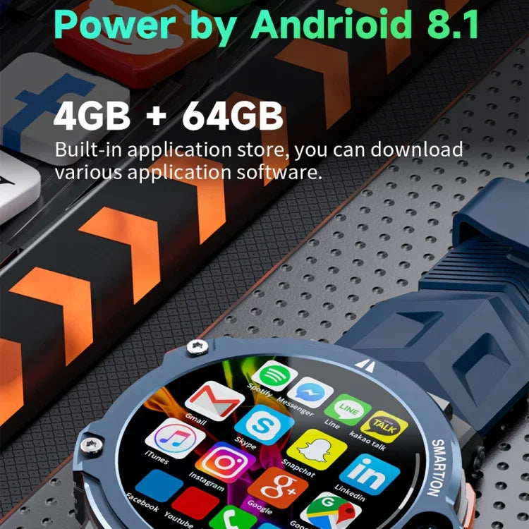 LOKMAT APPLLP6 PRO 1.54인치 4G+64G 안드로이드 8.1 듀얼 카메라 독립형 카드 스마트워치