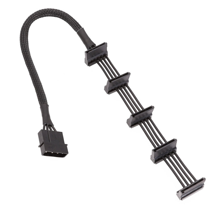 18AWG 대형 4핀 슬리브 그리드 1대 5 SATA 하드 드라이브 케이지 케이블, 40cm 4핀 1대 5