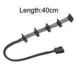 18AWG 대형 4핀 슬리브 그리드 1대 5 SATA 하드 드라이브 케이지 케이블, 40cm 4핀 1대 5