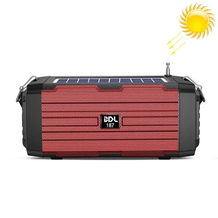 BDL-187 LED 라이트 태양광 무선 블루투스 스피커 휴대용 야외 캠핑 FM 라디오