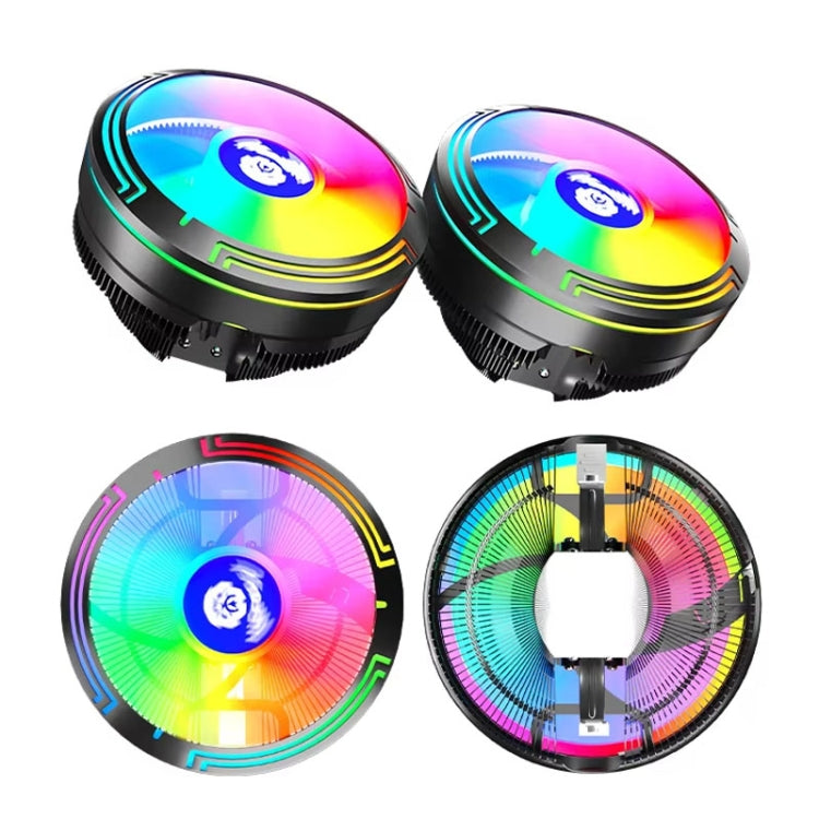LED 컬러풀 라이트 4핀 쿨러 데스크탑 CPU 쿨링 팬, 아이스 블레이드 W120