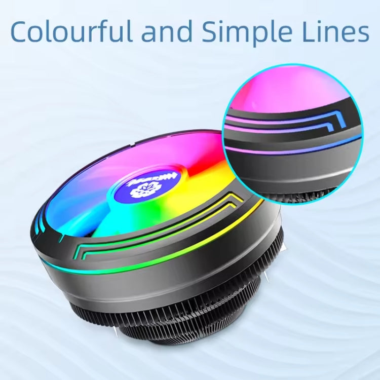 LED 컬러풀 라이트 4핀 쿨러 데스크탑 CPU 쿨링 팬, 아이스 블레이드 W120