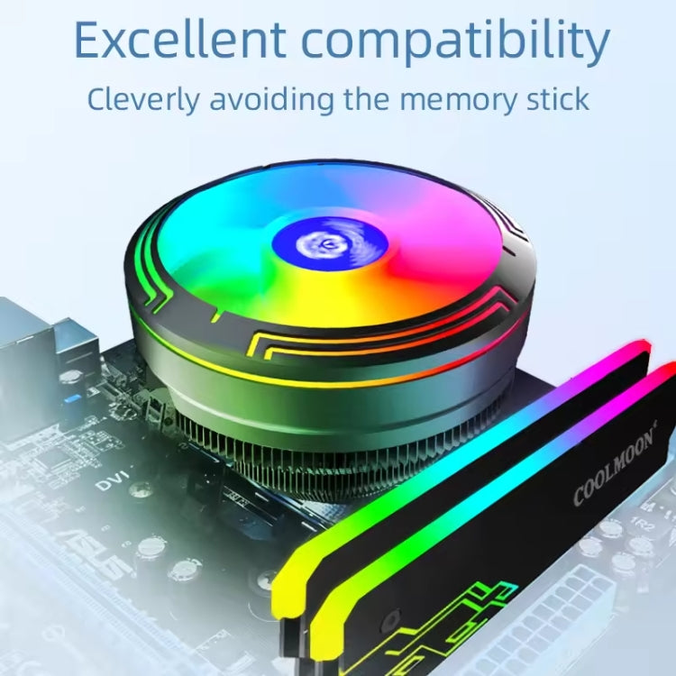 LED 컬러풀 라이트 4핀 쿨러 데스크탑 CPU 쿨링 팬, 아이스 블레이드 W120