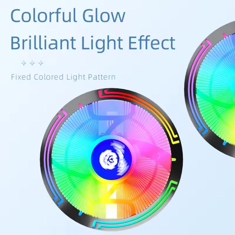 LED 컬러풀 라이트 4핀 쿨러 데스크탑 CPU 쿨링 팬, 아이스 블레이드 W120