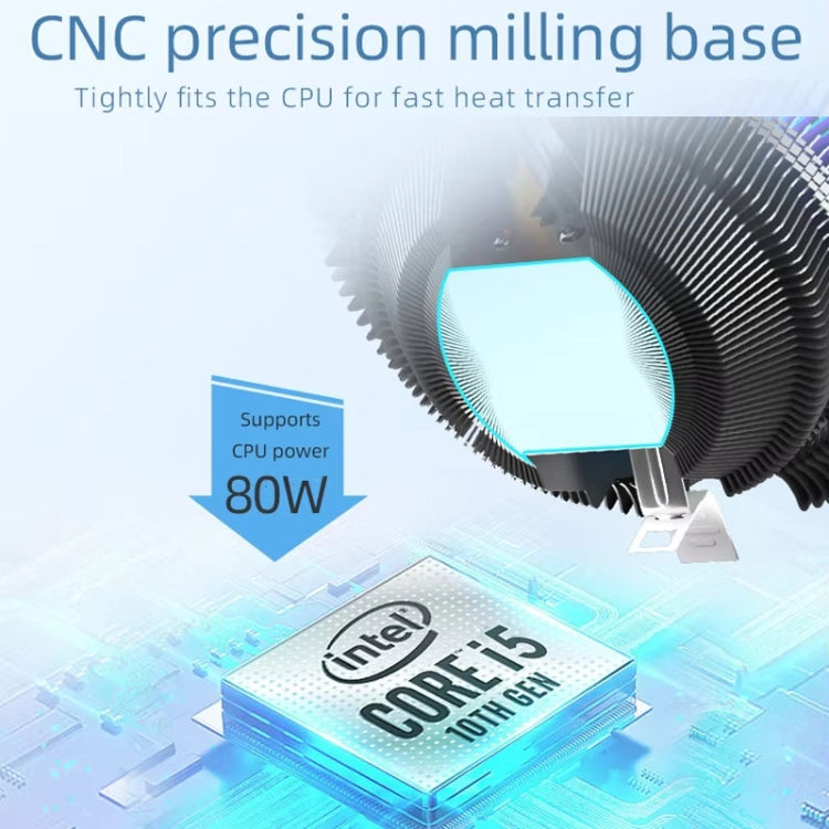 LED 컬러풀 라이트 4핀 쿨러 데스크탑 CPU 쿨링 팬, 아이스 블레이드 W120