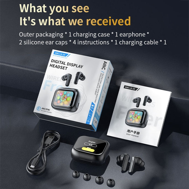 LX-10 Full-Color Touch Screen ANC+ENC Dual Noise Reduction In-Ear Wireless Bluetooth Earphone