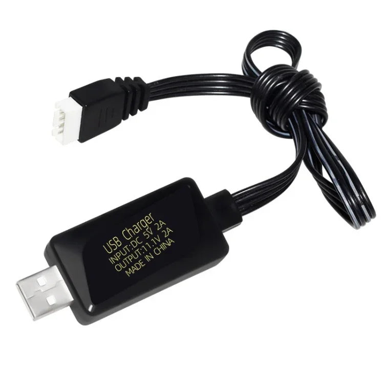 11.1V 2A 3S 리튬 배터리 USB 충전기 라이트 포함, 4핀 플러그