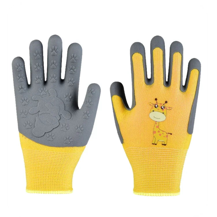 1pair TPE Children Cartoon Gloves Hamster Parrot Anti-scratch Bite Student Gardening Protective Anti-slip Wear-resistant Gloves, S Orange, S Blue, S Yellow, M Orange, M Blue, M Yellow, L Orange