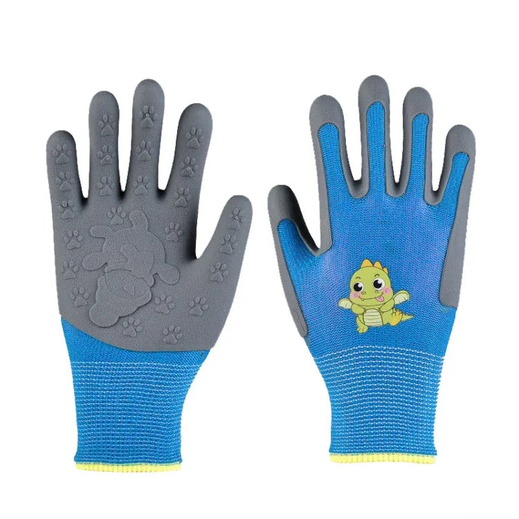 1pair TPE Children Cartoon Gloves Hamster Parrot Anti-scratch Bite Student Gardening Protective Anti-slip Wear-resistant Gloves, S Orange, S Blue, S Yellow, M Orange, M Blue, M Yellow, L Orange