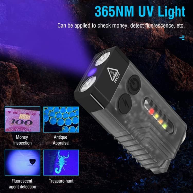 V10 Portable Keychain Light USB Rechargeable Bright Mini Flashlight