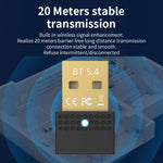 USB 블루투스 5.4 어댑터 송수신기 블루투스 오디오 PC 어댑터, 블루투스 5.4