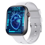 F70 smart watch with blood sugar monitoring displaying heart health metrics on a 2.1-inch screen.
