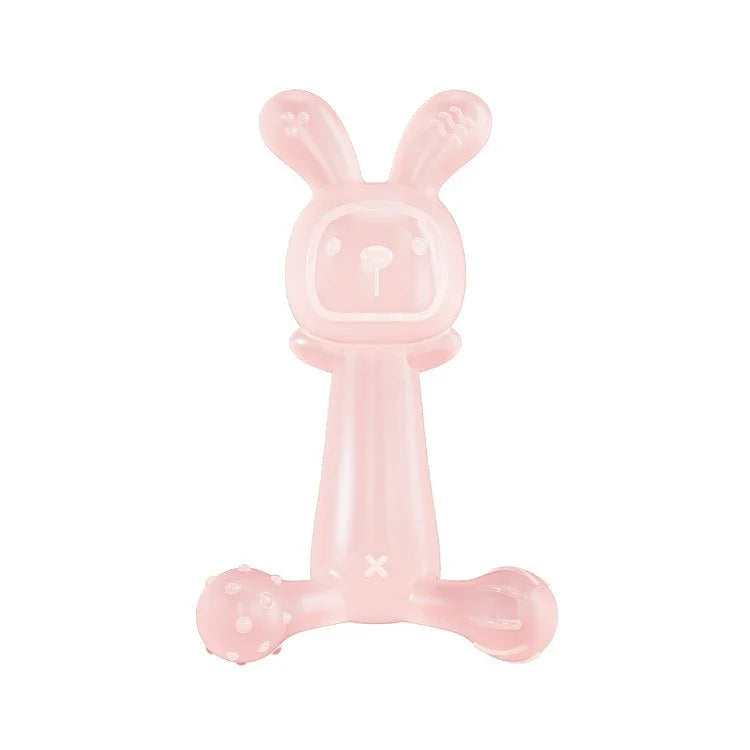 토끼 아기 치발기 BPA 프리 식품 등급 실리콘 치발기 유아 이갈이 스틱 손 먹는 방지, 나노 색상, 분홍, 투명, 상자 포함 나노 색상, 상자 포함 분홍, 상자 포함 투명