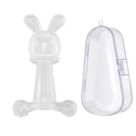 토끼 아기 치발기 BPA 프리 식품 등급 실리콘 치발기 유아 이갈이 스틱 손 먹는 방지, 나노 색상, 분홍, 투명, 상자 포함 나노 색상, 상자 포함 분홍, 상자 포함 투명