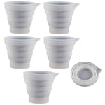 접이식 DIY 에폭시 계량 컵 실리콘 몰드 양초 석고 접착제 혼합 컵, 5개 50ml, 5개 100ml, 2개 250ml, 2개 500ml