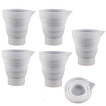 접이식 DIY 에폭시 계량 컵 실리콘 몰드 양초 석고 접착제 혼합 컵, 5개 50ml, 5개 100ml, 2개 250ml, 2개 500ml