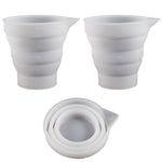 접이식 DIY 에폭시 계량 컵 실리콘 몰드 양초 석고 접착제 혼합 컵, 5개 50ml, 5개 100ml, 2개 250ml, 2개 500ml