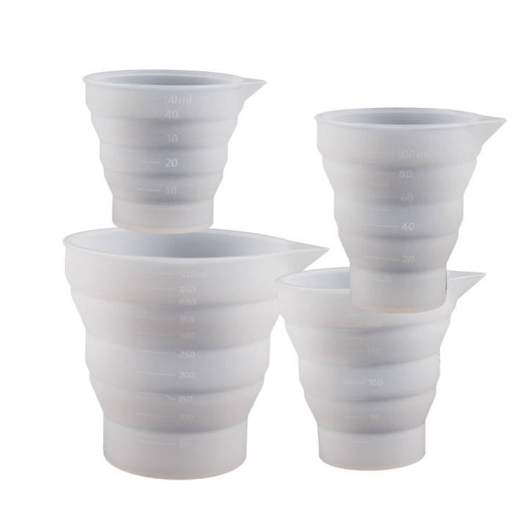 접이식 DIY 에폭시 계량 컵 실리콘 몰드 양초 석고 접착제 혼합 컵, 5개 50ml, 5개 100ml, 2개 250ml, 2개 500ml