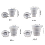 접이식 DIY 에폭시 계량 컵 실리콘 몰드 양초 석고 접착제 혼합 컵, 5개 50ml, 5개 100ml, 2개 250ml, 2개 500ml