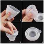 접이식 DIY 에폭시 계량 컵 실리콘 몰드 양초 석고 접착제 혼합 컵, 5개 50ml, 5개 100ml, 2개 250ml, 2개 500ml