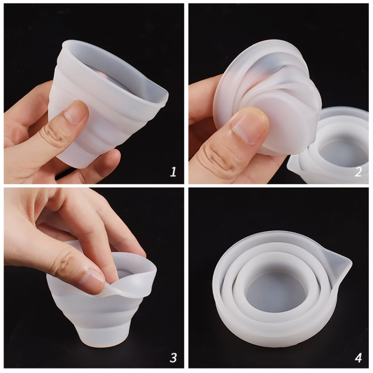 접이식 DIY 에폭시 계량 컵 실리콘 몰드 양초 석고 접착제 혼합 컵, 5개 50ml, 5개 100ml, 2개 250ml, 2개 500ml