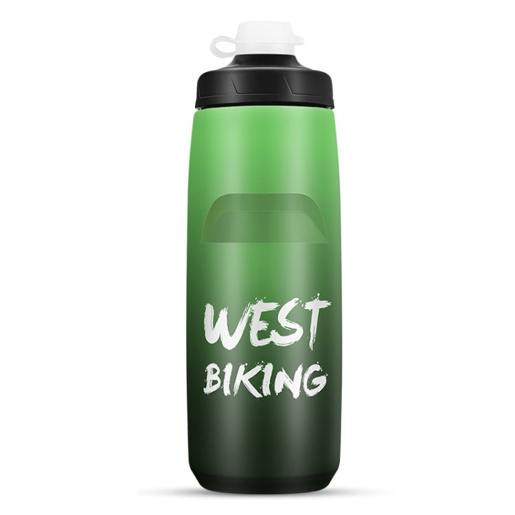 WEST BIKING 750ML Bicycle Water Bottle Portable Outdoor Cycling Water Cup, White Pink Gradient, Black Gray Gradient, Blue Gradient, Dark Green Gradient, Green Pink Gradient, Yellow Green Gradient, Black Green Gradient, Black Red Gradient
