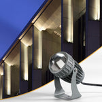 10W 단일 빔 LED 스포트라이트 야외 방수 조명 기둥 벽등 원격 조경 램프, 3가지 색상 중 1개 선택, 5가지 색상 중 1개 선택