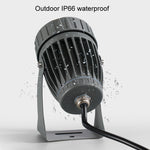 10W 단일 빔 LED 스포트라이트 야외 방수 조명 기둥 벽등 원격 조경 램프, 3가지 색상 중 1개 선택, 5가지 색상 중 1개 선택