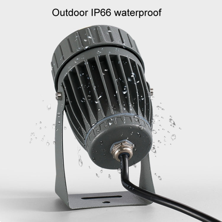 10W 단일 빔 LED 스포트라이트 야외 방수 조명 기둥 벽등 원격 조경 램프, 3가지 색상 중 1개 선택, 5가지 색상 중 1개 선택