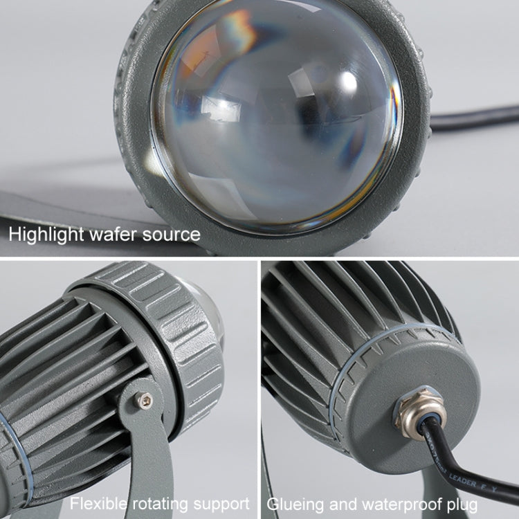 10W 단일 빔 LED 스포트라이트 야외 방수 조명 기둥 벽등 원격 조경 램프, 3가지 색상 중 1개 선택, 5가지 색상 중 1개 선택