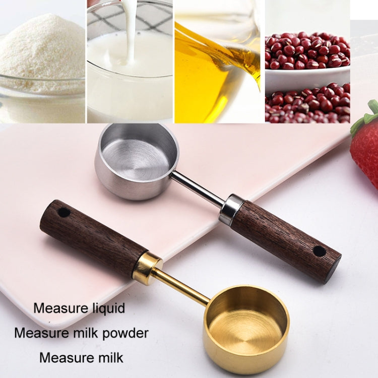 15ml 나무 손잡이 스테인리스 스틸 계량 숟가락 커피 가루 우유 가루 숟가락, 은색, 금색