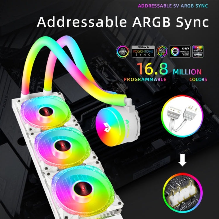 COOLMOON AS360 매직 다이아몬드 에디션 컴퓨터 쿨러 ARGB 수냉 조명 통합 CPU 라디에이터, AS360