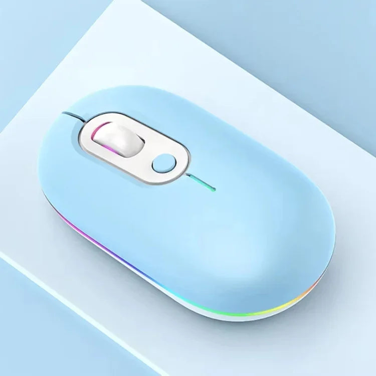 충전식 조명 무소음 무선 마우스, 2.4G 핑크, 2.4G 블루, 2.4G 그린, 2.4G+블루투스 핑크, 2.4G+블루투스 블루, 2.4G+블루투스 그린