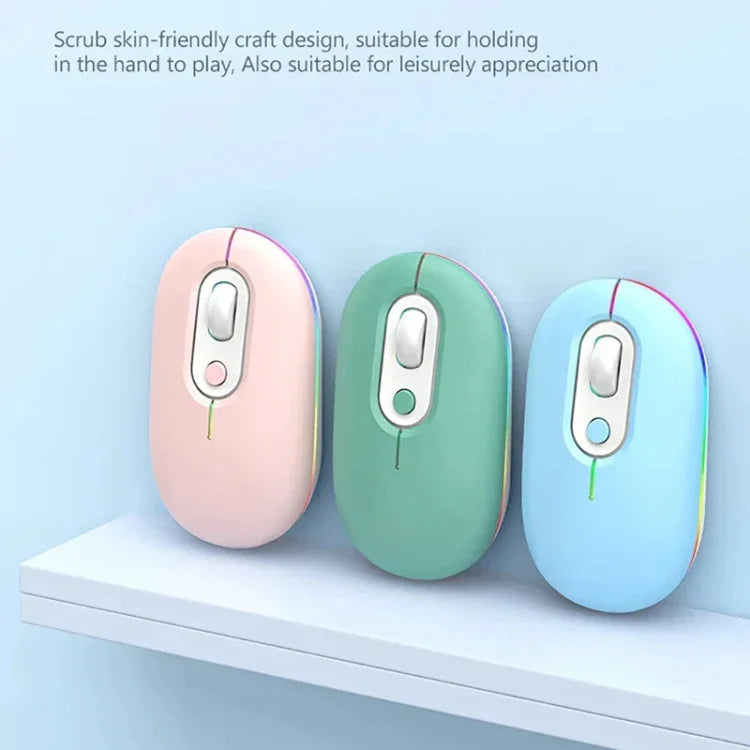 충전식 조명 무소음 무선 마우스, 2.4G 핑크, 2.4G 블루, 2.4G 그린, 2.4G+블루투스 핑크, 2.4G+블루투스 블루, 2.4G+블루투스 그린