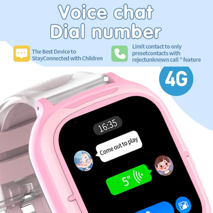 4G 키즈 스마트폰 위치 추적 시계 IP67 방수 / 비디오 / 음성 통화